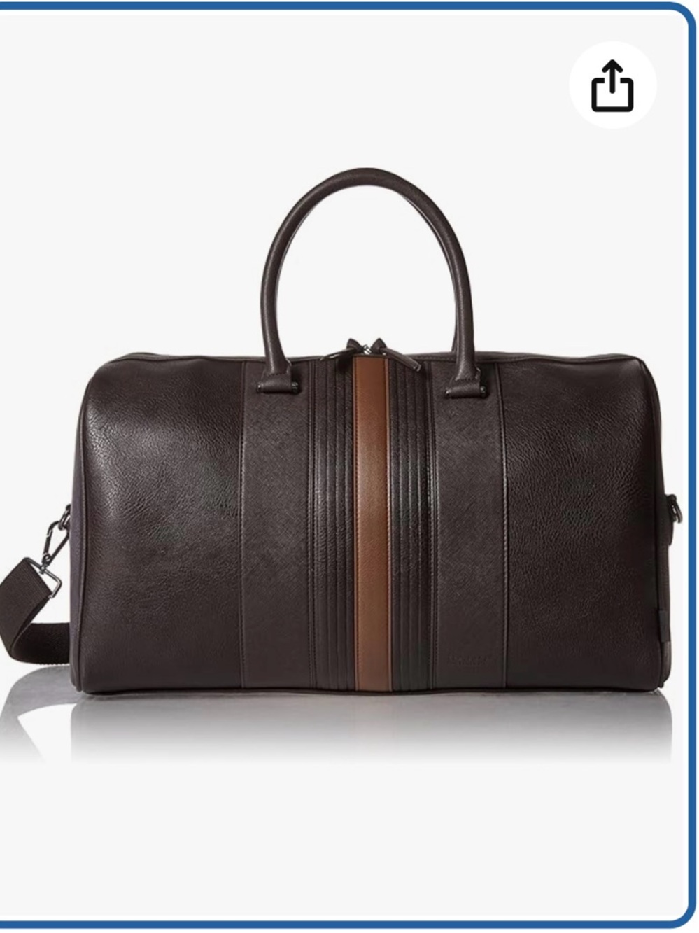 Ted Baker London Dark Brown Duffel with Tan Center Stripe